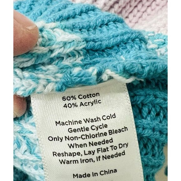 TALBOTS SHAKER STITCH BATEAU NECK Women’s SWEATER SPRING OMBRÉ Size Large NWT - Picture 7 of 7